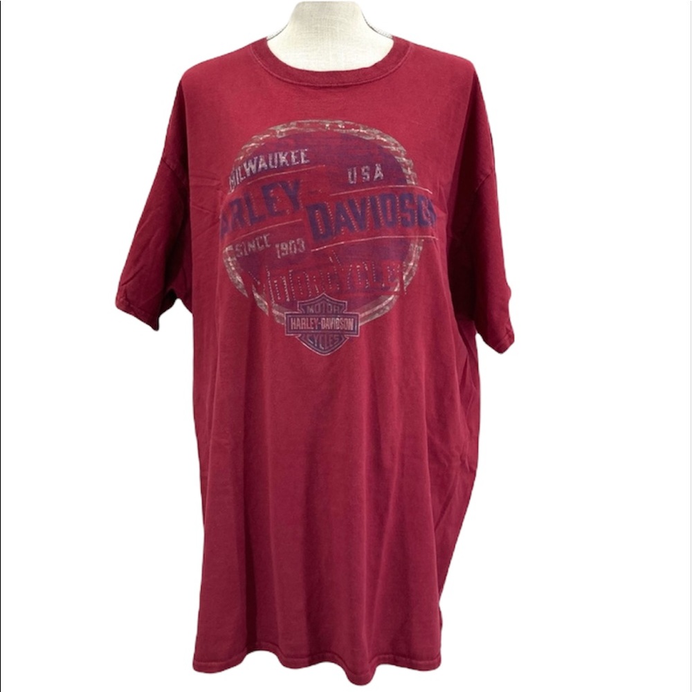 HARLEY-DAVIDSON Men’s/Unisex Red Short Sleeve Graphic Tee Shirt Size 2XL